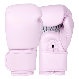 Pink PU Boxing Training Gloves <b>Velcro</b> Closure Breathable Unisex for Adults - Product Image 1