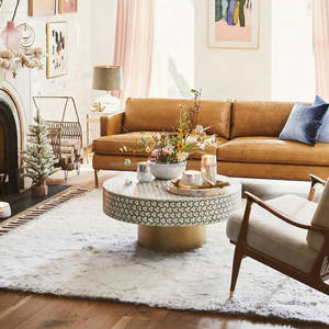 Table basse incrustée d'os de décor à la maison unique et intemporelle pour une élégance élégante - Product Image 2