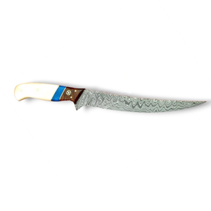 Couteaux professionnels à désosser et à fileter avec lame en acier longue et pointue, manche confortable en bois et résine pour la découpe de viande en cuisine - Product Image 1