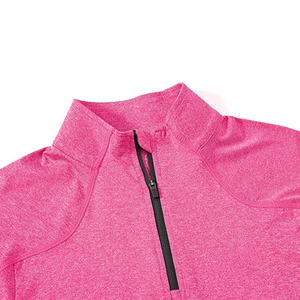 Pink Stretchy High Quality <b>Compression</b> MMA Rash Guard Custom Made Zip Short Sleeve Women's 160g Fabric Eco-Friendly Breathable - Product Image 5