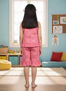 Conjunto de Pijama de Verano para Mujer, Estampado Floral, Color Rosa, Tela Suave y Transpirable, Ecológica, Cómoda, de 2 Piezas - Product Image 5