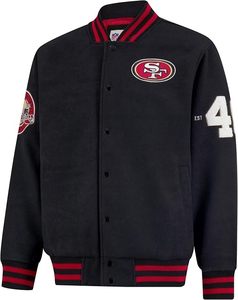 Chaqueta Bomber Bordada de los San Francisco 49ers, 100% Transpirable, de Secado Rápido, Color Personalizado, Negro con Ribete Rojo en Contraste, Clásica para Adultos - Product Image 2