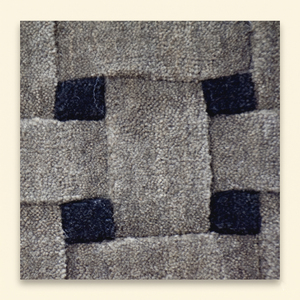 Tapis géométrique gris pierre noir en laine tressée, fait main, à grille entrelacée, antidérapant, écologique, à poils épais, moderne - Product Image 4