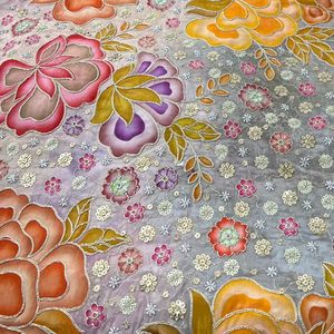 Premium position print with embroidery fabric is a modern textile designed for stylish fashion and <b>garment</b> collections This fabr - Product Image 6