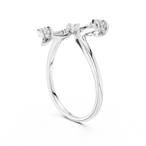 แหวนเพชรทรงกลมสุดหรู ดีไซน์ทันสมัย ผลิตในห้องปฏิบัติการ ตัวเรือนทองคำขาว 18 กะรัต ชุบโรเดียม เหมาะสำหรับผู้หญิง สวมใส่ในงานหมั้น งานเลี้ยง หรือในชีวิตประจำวัน - Product Image 2