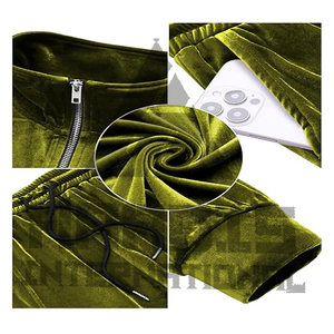 Haadis International OEM Chándal de Terciopelo Transpirable Ecológico para Hombre, Tallas Grandes, Estilo Urbano, Cierre de Cremallera, Largo hasta la Rodilla - Product Image 5