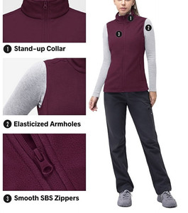 Chaleco Deportivo para Mujer con Cuello Alto, Cierre Completo, Resistente al Viento, Chaqueta Deportiva de Alto Rendimiento - Product Image 3