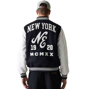 Veste de baseball varsity pour homme en laine avec manches en cuir, broderie chenille personnalisée, vente en gros, manteau décontracté - Product Image 4
