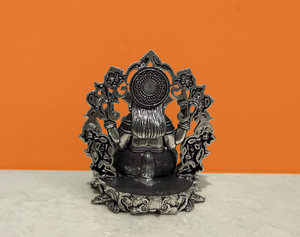 Estatua de Ganesha Hecha a Mano en Latón con Acabado Plateado, Fundición en Cera, Ídolo del Dios Hindú Ganesha, Decoración para el Hogar o Templo - Product Image 3