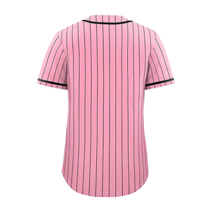 เสื้อเบสบอลผู้ชายสีชมพูและสีดำ ผ้าโพลีเอสเตอร์/คอตตอน ระบายอากาศได้ดี ออกแบบเองได้ ติดกระดุม ไซส์ใหญ่พิเศษ สำหรับผู้ชาย - Product Image 2