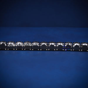 Pulsera de tenis negra RTS para hombre y mujer con diamantes negros de moissanita con claridad D VVS y que pasa la prueba del probador de diamantes. - Product Image 3