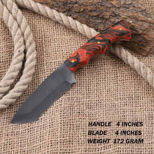 Cuchillo Tanto de 8 pulgadas hecho a mano, forjado nórdico, con revestimiento en polvo, hoja fija biselada, espiga completa, acero al carbono, grado industrial, para caza y camping, OEM - Product Image 2