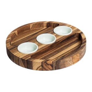 Plateau en bois de forme arrondie, design décoratif, idéal pour la décoration, les cadeaux, la décoration intérieure et comme centre de table. - Product Image 1