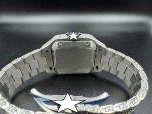 Reloj de Lujo de 41 mm con Cristal de Acero Inoxidable, Cuadrado, con Diamantes Moissanite, Elegante, Estilo Hip Hop, Movimiento Mecánico Japonés Analógico - Product Image 2