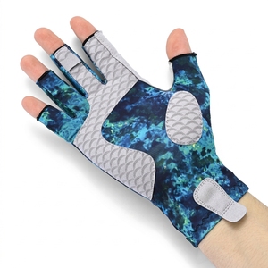 Guantes de Pesca Inteligentes, Medios Dedos, Sintéticos, con Impresión por Sublimación, Compatibles con Pantalla Táctil, Unisex, Antideslizantes, Resistentes al Desgaste, con Gancho, para Otoño - Product Image 2