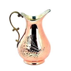 Luxury Hammared Antique Brass Color Copper <b>Water</b> <b>Jug</b> Hand Engraved Metal Pitcher Tableware an Home Decor Kitchenware Restaurant - Product Image 3