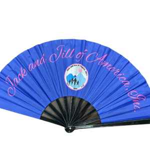 Abanico Plegable Azul de Jack and Jill of America, Abanico Promocional con Logotipo, Abanico Grande para Eventos, Accesorio para Fiestas y Bailes - Product Image 3