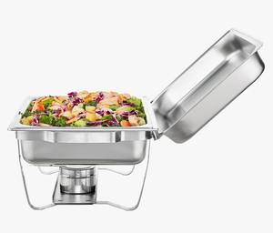 Elegant Stainless Steel Rectangular Chafer 8 Qt <b>Food</b> Warmer Serving Dish for Restaurant Banquet Use - Product Image 1