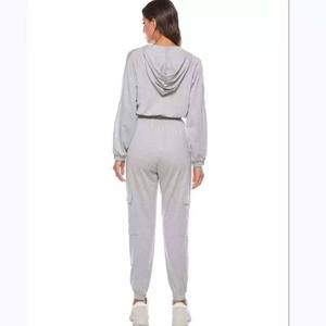 Women Plus Size Solid Tracksuits New Arrivals Stylish 2-Piece Cotton Jogging Set for Fitness & Winter Lightweight fabric - Product Image 4