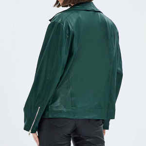 Chaqueta de Motociclista de Cuero Genuino para Mujer, OEM Personalizada, Transpirable, Elegante, Suave, Ropa de Calle, Venta al Por Mayor - Product Image 4