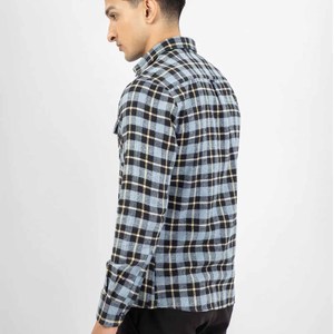 Chemise en flanelle à carreaux à manches longues pour homme, style décontracté, col rabattu, manches longues, 100% coton, vêtements d'automne - Product Image 2