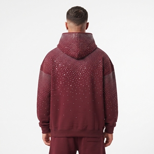Sudadera con Capucha Personalizada 100% Algodón para Hombre, con Pedrería, Estilo Oversize, Moda Urbana - Product Image 6