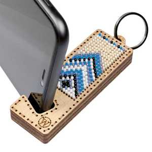 DIY Beaded <b>Keychain</b> Phone Holder Kit | Embroidery Kit on Wood | Unique Gift for Men and Women - Product Image 3