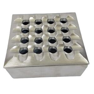 Cenicero plateado de aluminio mate para el hogar y la Bar, Cenicero personalizado de fábrica, portátil, niquelado de Metal, venta al por mayor - Product Image 1