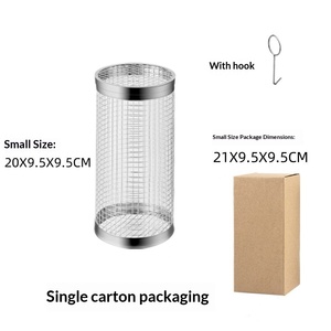 Stainless Steel Grill Cage Rolling Grill Mesh Tube Thickened Outdoor Camping Portable Tool Vegetable Grill Cage Stall - Product Image 5