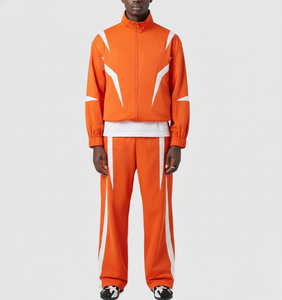 Custom Sportwear Streetwear Casual Tracksuit Men <b>Jacket</b> and Jogger Set <b>Reflective</b> Windbreaker Polyester Sets - Product Image 4