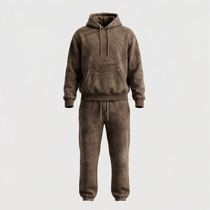 Nuevo Diseño, Chándal para Hombre, Talla Grande, Lavado Ácido, Algodón Transpirable, Informal, para Otoño e Invierno, con Capucha, Ropa Deportiva Premium - Product Image 1
