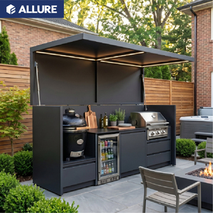 Allure Cuisine extérieure sur mesure en acier inoxydable avec <span class=keywords><strong>barbecue</strong></span>, résistante aux intempéries, dotée d'une porte électrique et d'un abri - Product Image 2