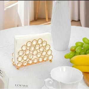 Luxury Crystal Diamond <b>Tissue</b> Stand For Tableware Use Decorative Latest Design Napkin Holder For <b>Wedding</b> Parties Dining Tabletop - Product Image 1