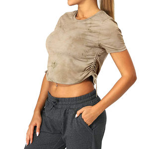 T-shirt court pour femme en polyester/coton, séchage rapide, respirant, avec impression de logo personnalisé, style streetwear – Nouvelle collection été, vente chaude - Product Image 1