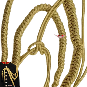 สายสะพายไหล่เครื่องแบบเยอรมันสีทองแบบถัก  สายถักทองคำ  ปลายสายโลหะ  สายโลหะ - Product Image 3