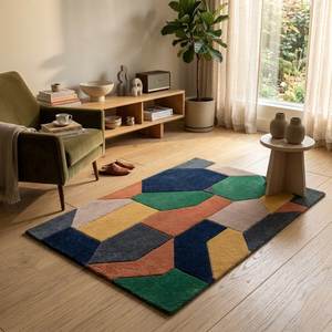 Tapis mural en laine tufté à la main, à poils coupés profonds, couleur unie - Product Image 4