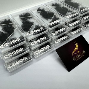 C/CC/D/DD/M/L Curl Premium <b>Lash</b> Extensions Fluffy Volume Mega Matte Black Synthetic Hair Custom logo - Product Image 6