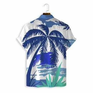 Camisas de Hombre con Estampado Tropical de Palmeras, Estilo Hawaiano, para Verano 2026, Camisas Casuales de Playa con Botones, Personalizables - Product Image 1
