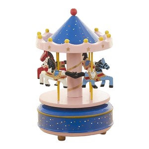 Aqdus Saleem Pine Wood Handcrafted <b>Carousel</b> <b>Horse</b> Music Box-Eco-friendly Durable Rustic Wooden Figurine for Tabletop Wholesale - Product Image 6