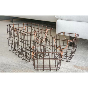 Vintage <b>Large</b> Black Metal Wire <b>Storage</b> <b>Basket</b> With Handle Durable Wire Fruit <b>Basket</b> For Kitchen Pantry Bathroom Closet Or Shelve - Product Image 2