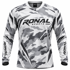 Maillot de course personnalisé pour homme à manches longues, imprimé numériquement, coupe-vent, respirant, séchage rapide, léger, pour motocross, VTT, cyclisme en montagne - Product Image 1