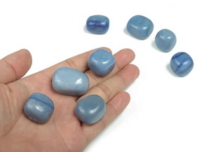 Pierres précieuses Aventurine bleues, 10 pièces, pour la guérison, cristal - Product Image 2