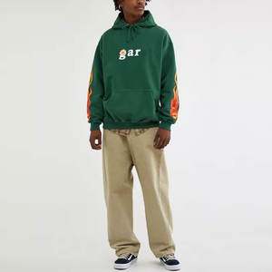 Sweat à capuche surdimensionné en coton mélangé pour homme, imprimé en relief, style streetwear décontracté, fournisseur de mode hivernale OEM - Product Image 6