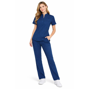 Ensembles de blouses d'hôpital confortables en coton et polyester tissé pour hommes, personnalisables, de haute qualité, avec détection d'aiguilles et fusion sans couture - Product Image 1