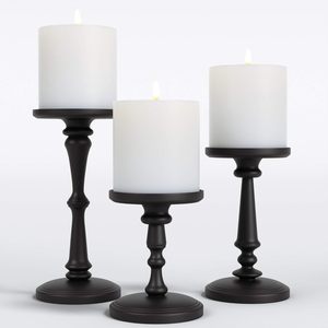 Geometric Oval Frame Metal Pillar Hurricane Candle Holders Set 2 Home <b>Decorative</b> Christmas Festivities Other Candle <b>Jars</b> - Product Image 4