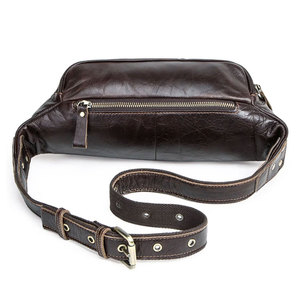 Sac banane unisexe élégant en cuir de vachette avec fermeture éclair, sacs de taille personnalisés pour hommes en cuir véritable de haute qualité - Product Image 4