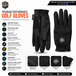 Guantes de Golf 2026, Nueva Llegada, Duraderos, de Cuero Genuino Cabretta, Negros, Transpirables, Antideslizantes - Product Image 5
