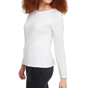 Camiseta de Manga Larga para Mujer, Ecológica, 100% Algodón, Transpirable, para Verano, Personalizable, Cómoda, Venta al Por Mayor - Product Image 2