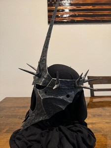 Casque du Seigneur des Noits Nazgûl en métal, armure de scène, finition nickel noir 3D, pour Halloween, cosplay, personnage de film, Marco Enterprises - Product Image 2