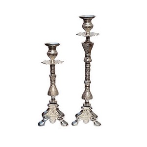 Classic design Hammered silver candle holder set luxury metal candlestick <b>stand</b> wedding centerpiece offers customization options - Product Image 2